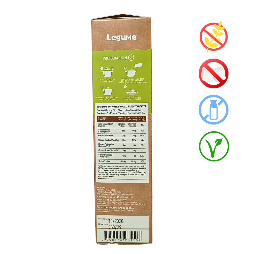 Fusilli de kale y spirulina Legume - Imagen 2