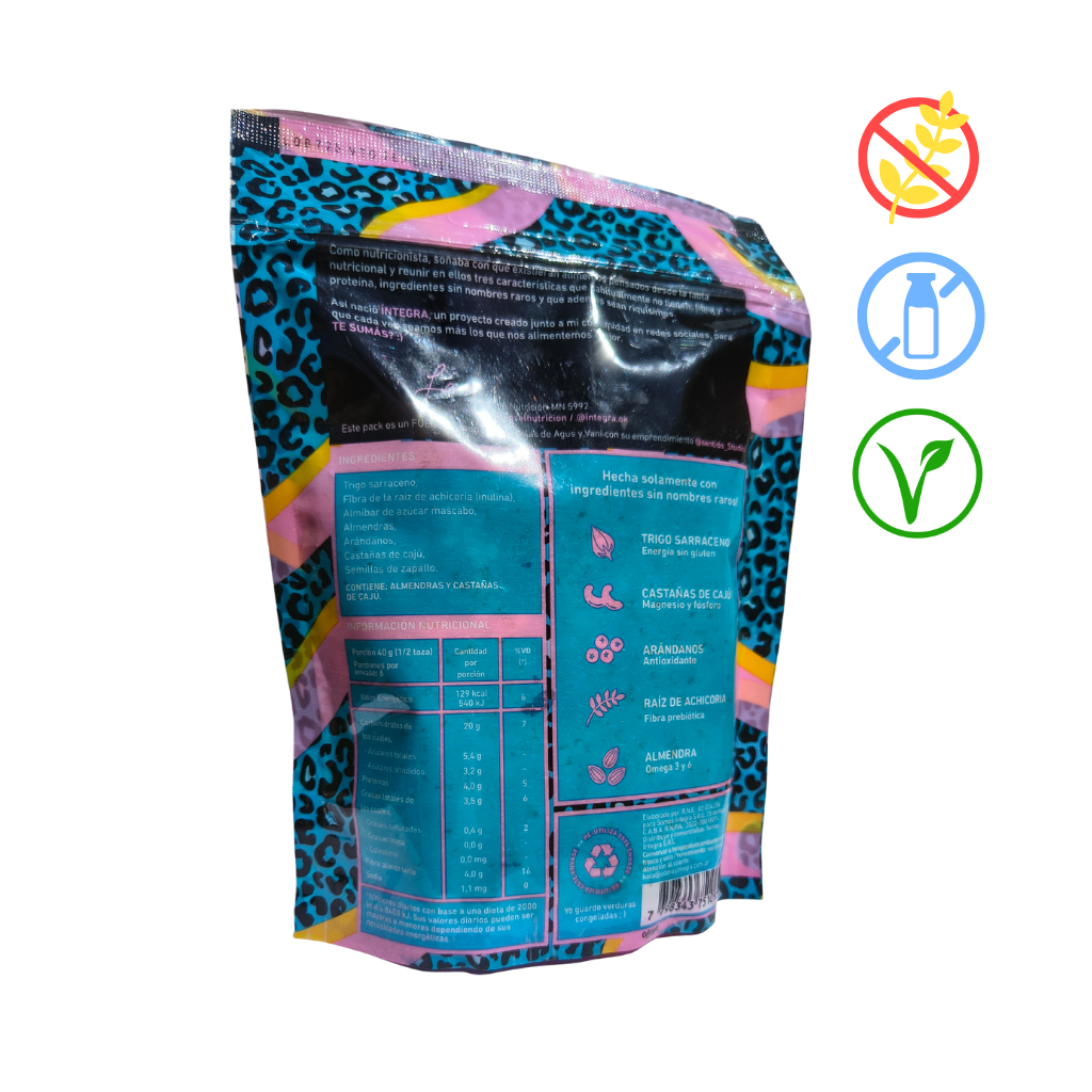 Granola de frutos secos íntegra DORSO